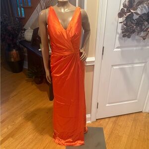 Elegant Orange Evening Gown